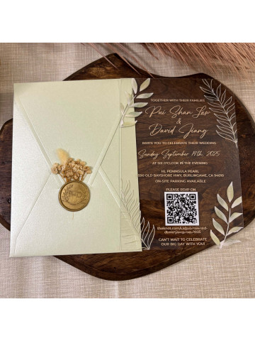 Clear Acrylic Wedding invitation (Set of 50 or 100)