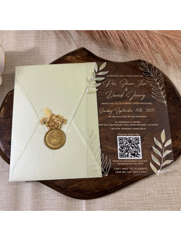 Clear Acrylic Wedding invitation (Set of 50 or 100)