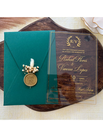 Clear Acrylic Wedding invitation (Set of 50 or 100)