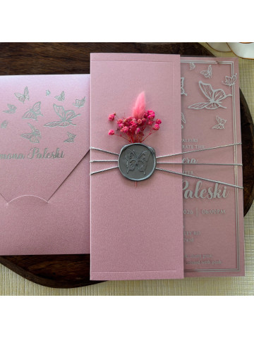 Quinceañera, Sweet Sixteen, Clear acrylic invitation (Set of 50 or 100)