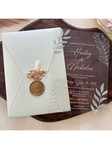 Clear Acrylic Wedding invitation (Set of 50 or 100)