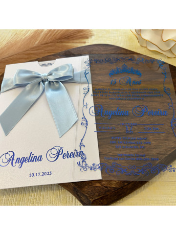 Quinceañera, Sweet Sixteen, Clear acrylic invitation (Set of 50 or 100)