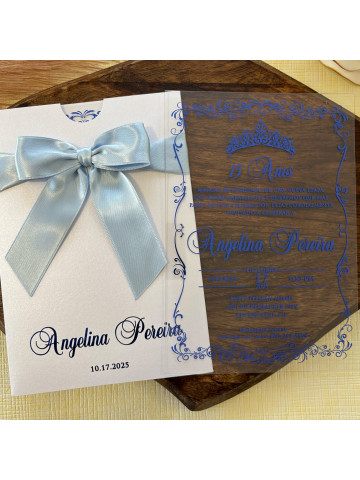 Quinceañera, Sweet Sixteen, Clear acrylic invitation (Set of 50 or 100)