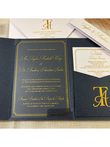 Clear Acrylic Wedding invitation (Set of 50 or 100)